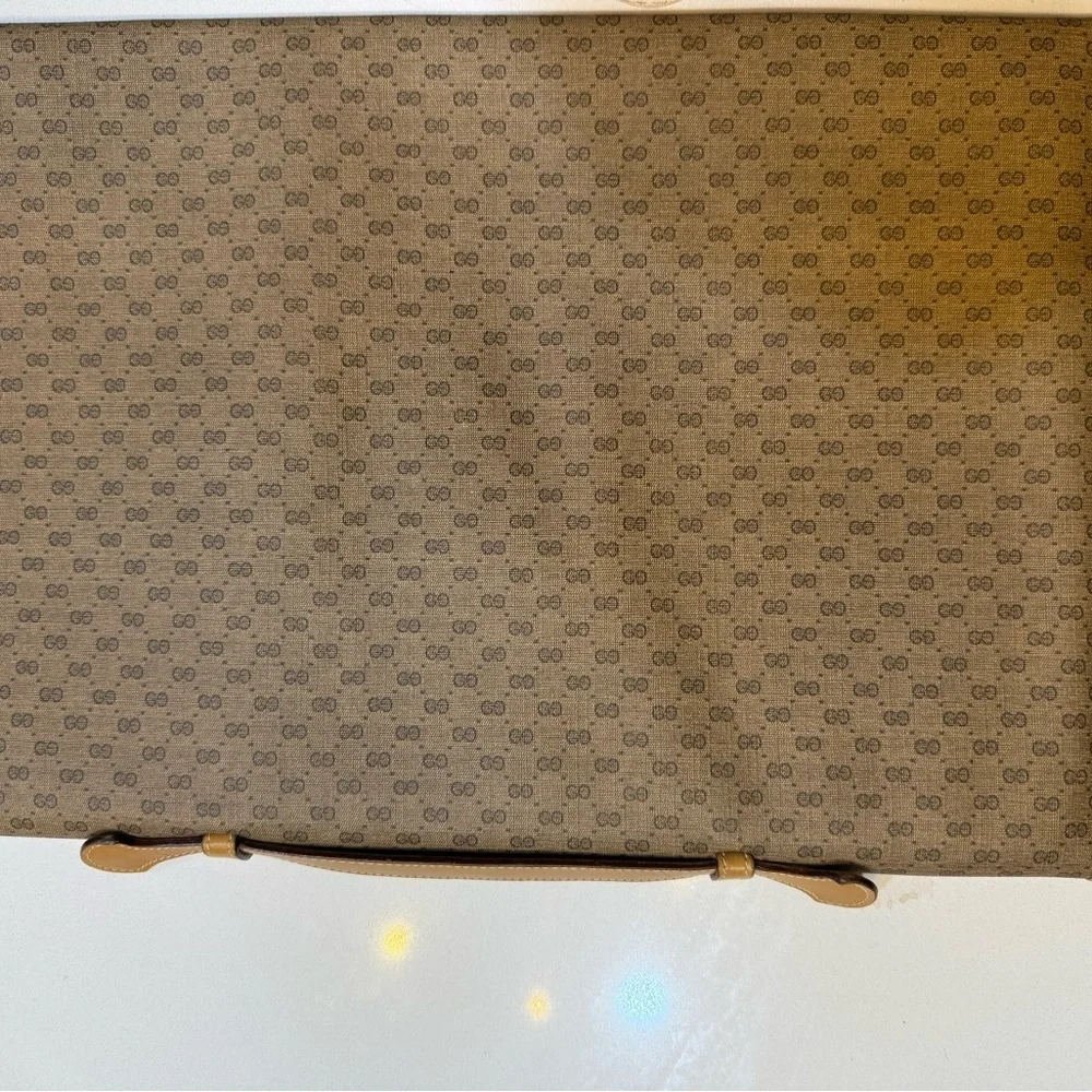 Gucci Brown Monogram Briefcase with Gold Lock